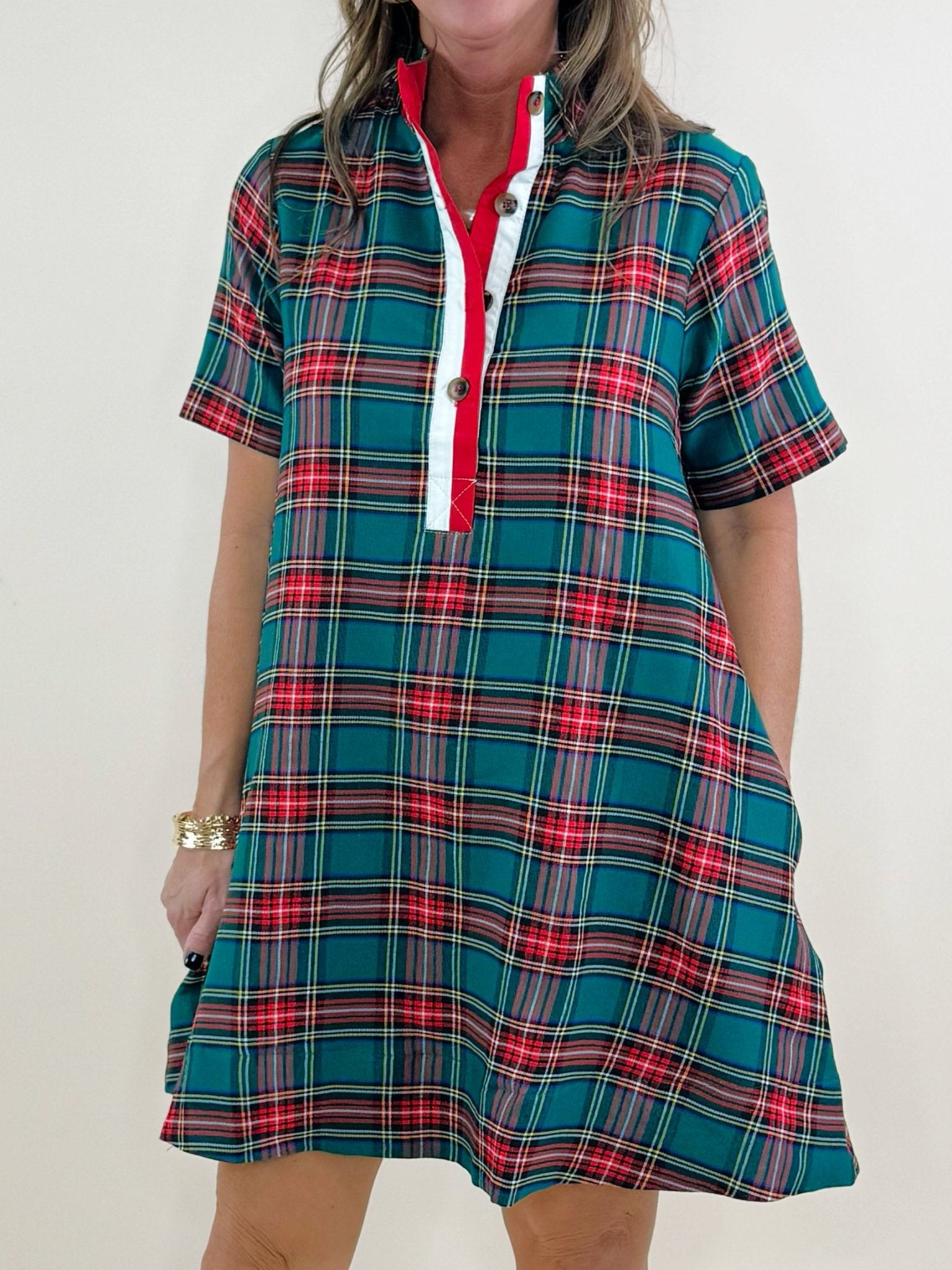 Merry Tartan Plaid Mini Dress - Jessi Jayne Boutique