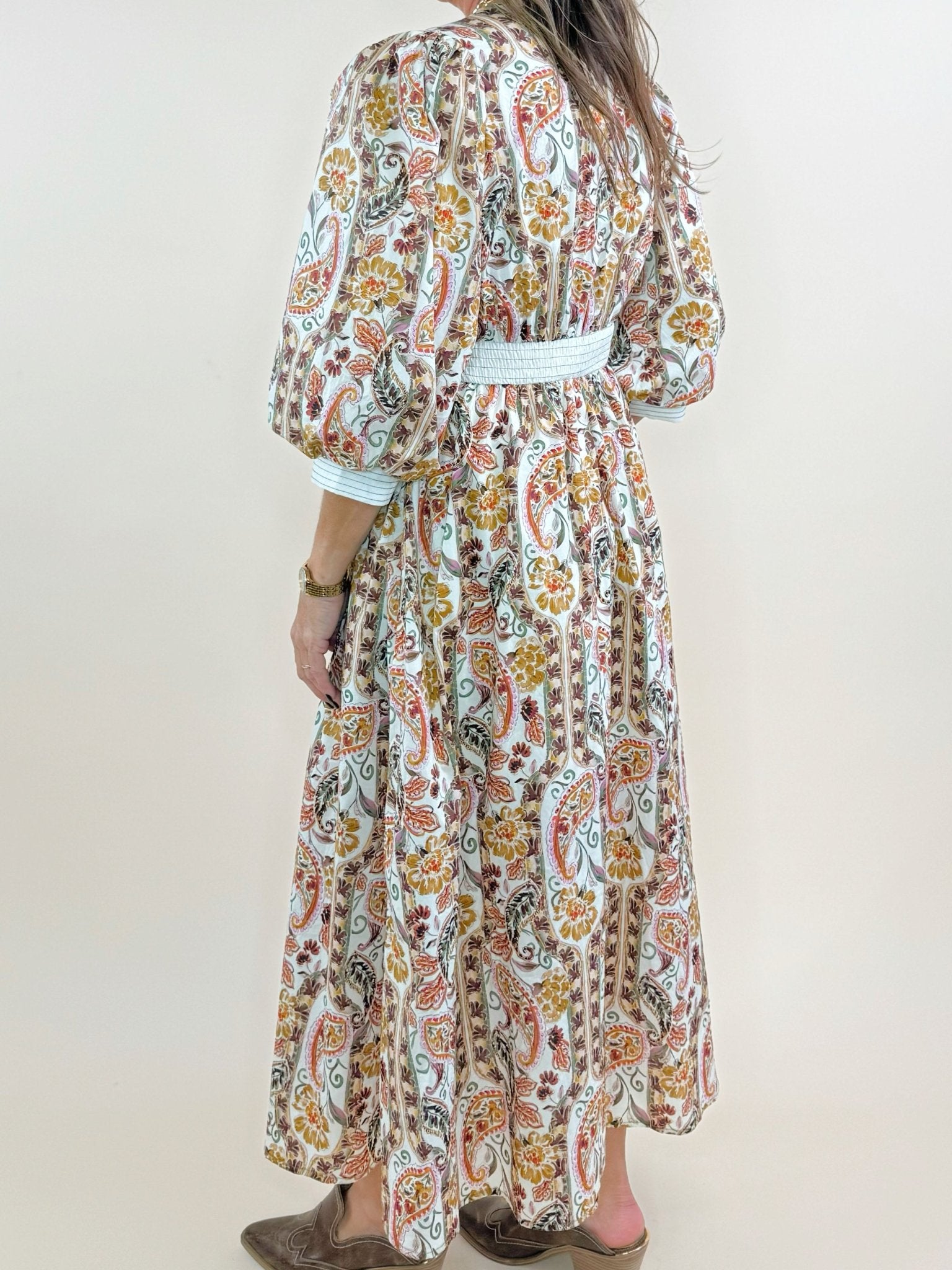 Paisley Garden Midi Dress - Jessi Jayne Boutique