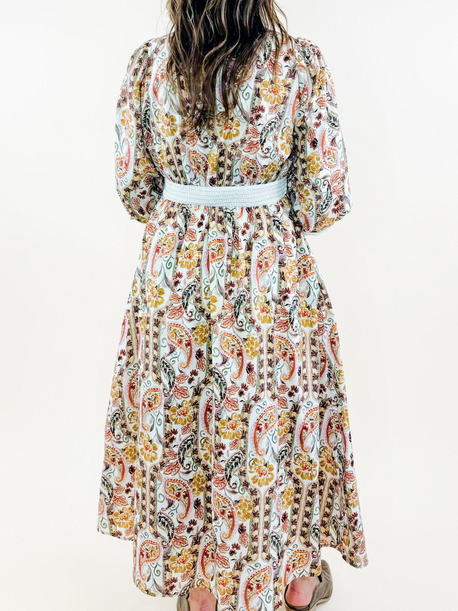 Paisley Garden Midi Dress - Jessi Jayne Boutique