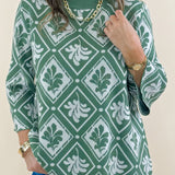 Olive Tile Knit Sweater - Jessi Jayne Boutique