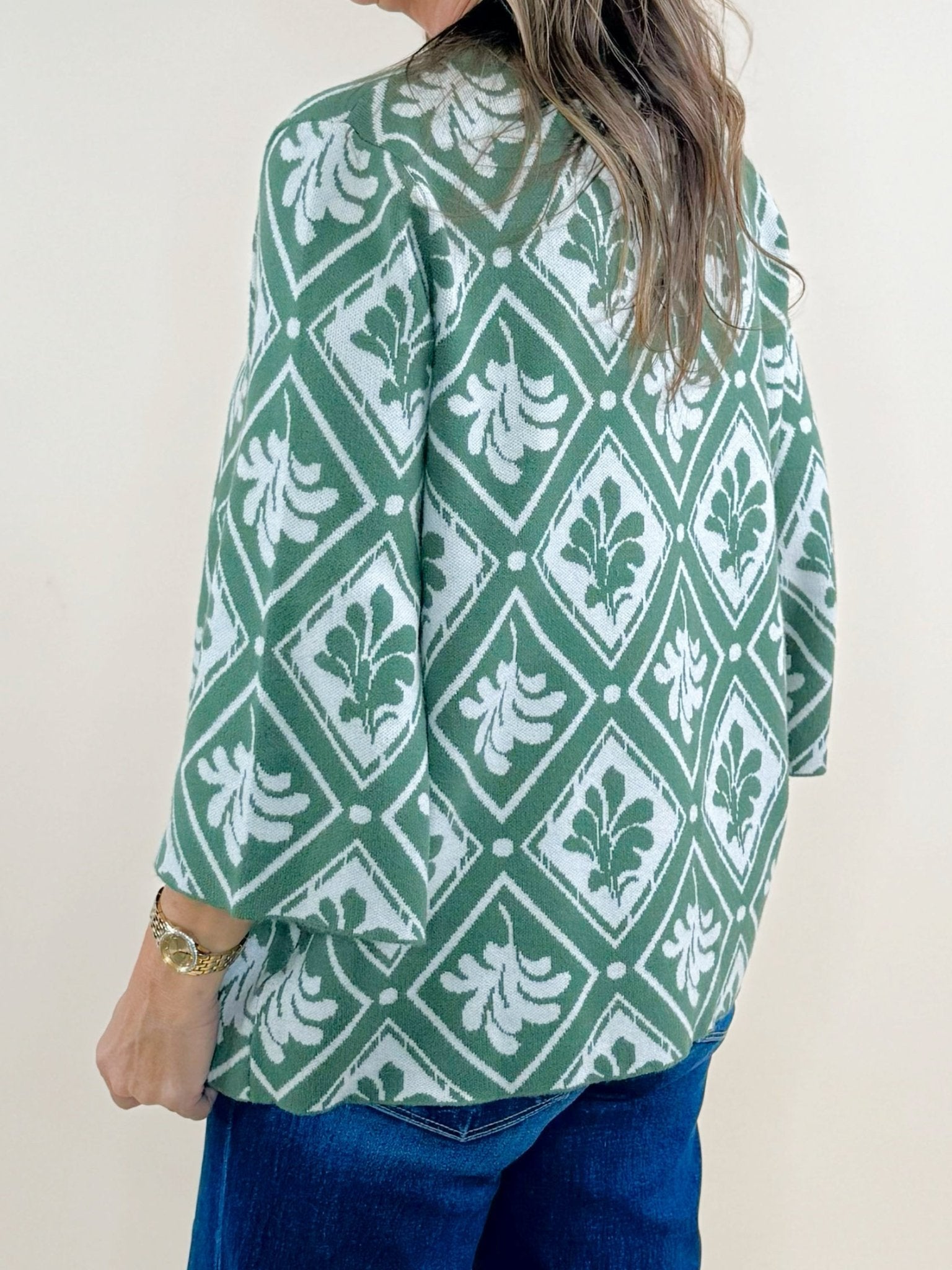 Olive Tile Knit Sweater - Jessi Jayne Boutique
