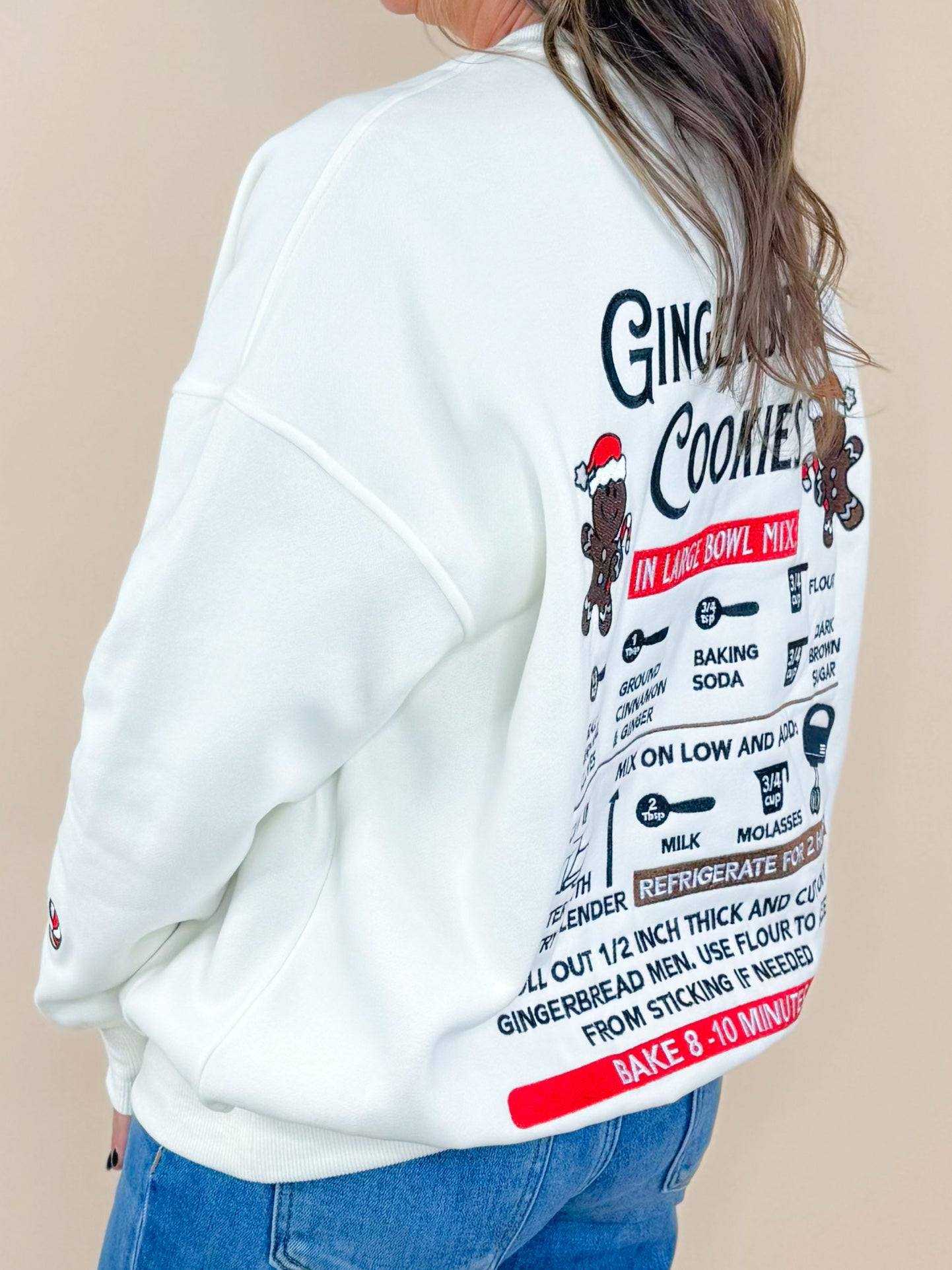 Sunkissed Coconut Gingerbread Recipe Embroidered Sweatshirt - Jessi Jayne Boutique
