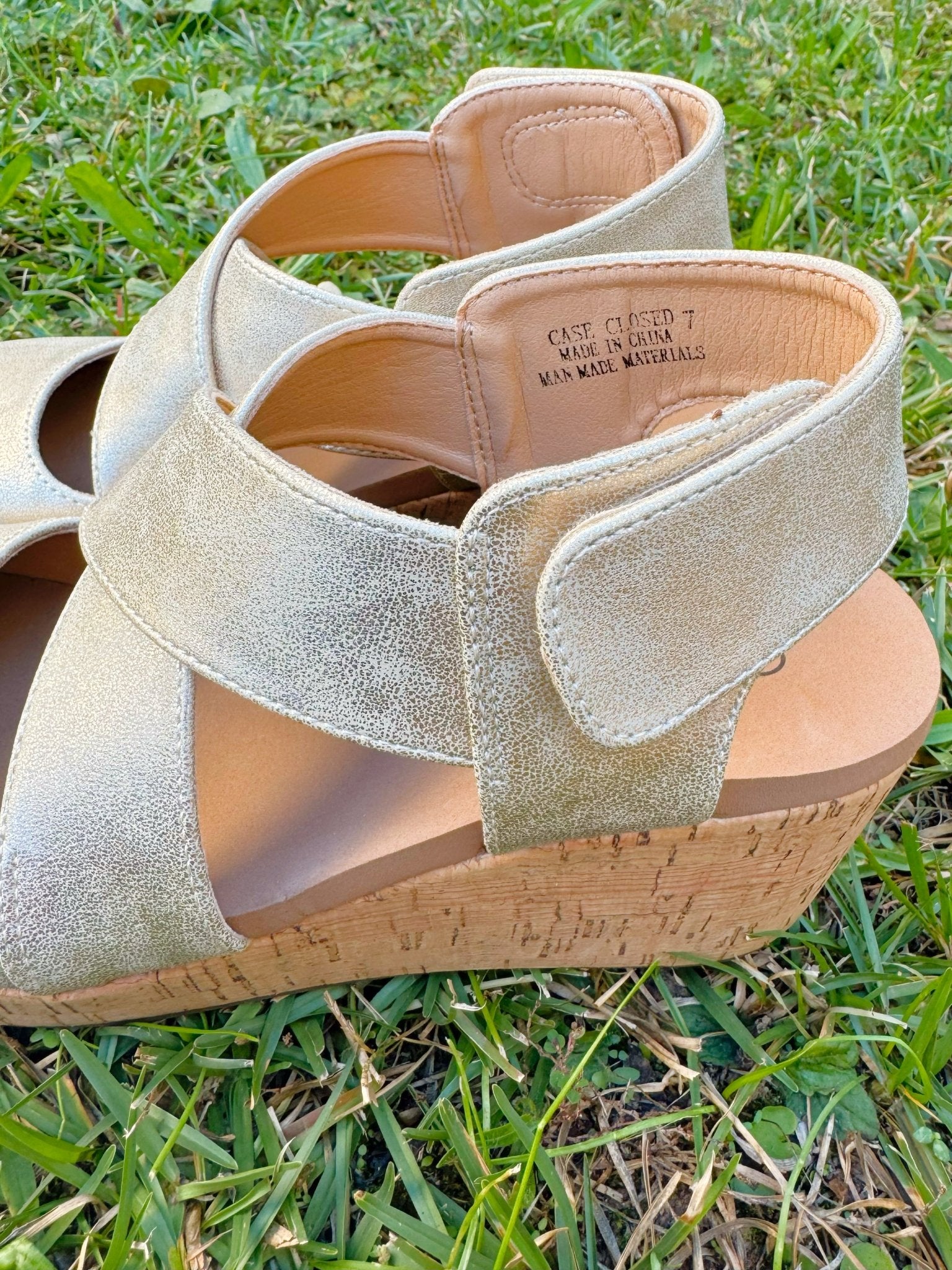 Corky Case Closed Gold Wash Metallic Wedge - Jessi Jayne Boutique