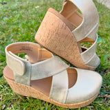 Corky Case Closed Gold Wash Metallic Wedge - Jessi Jayne Boutique