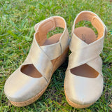Corky Case Closed Gold Wash Metallic Wedge - Jessi Jayne Boutique