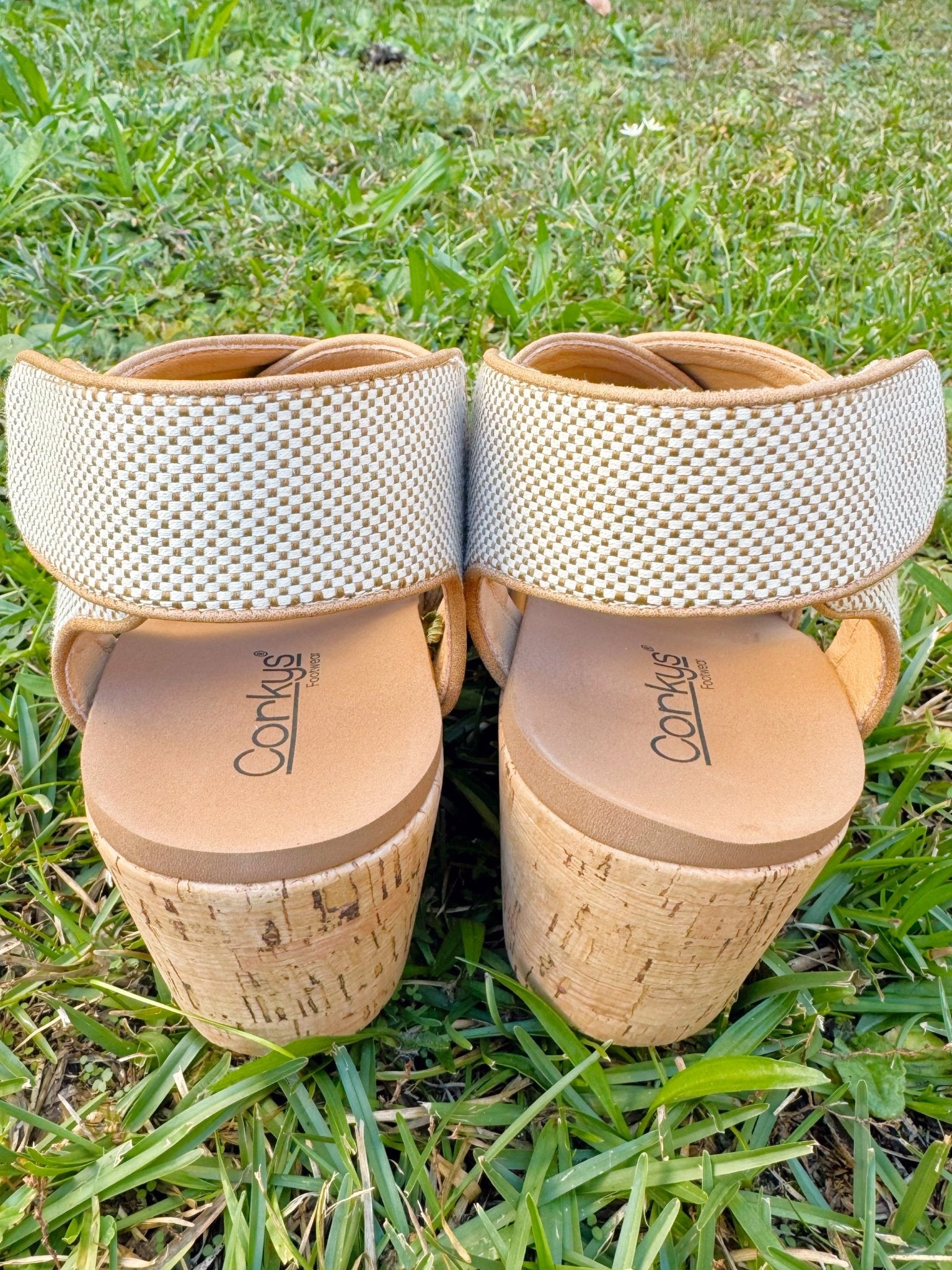 Corky Case Closed Caramel Combo Wedge - Jessi Jayne Boutique