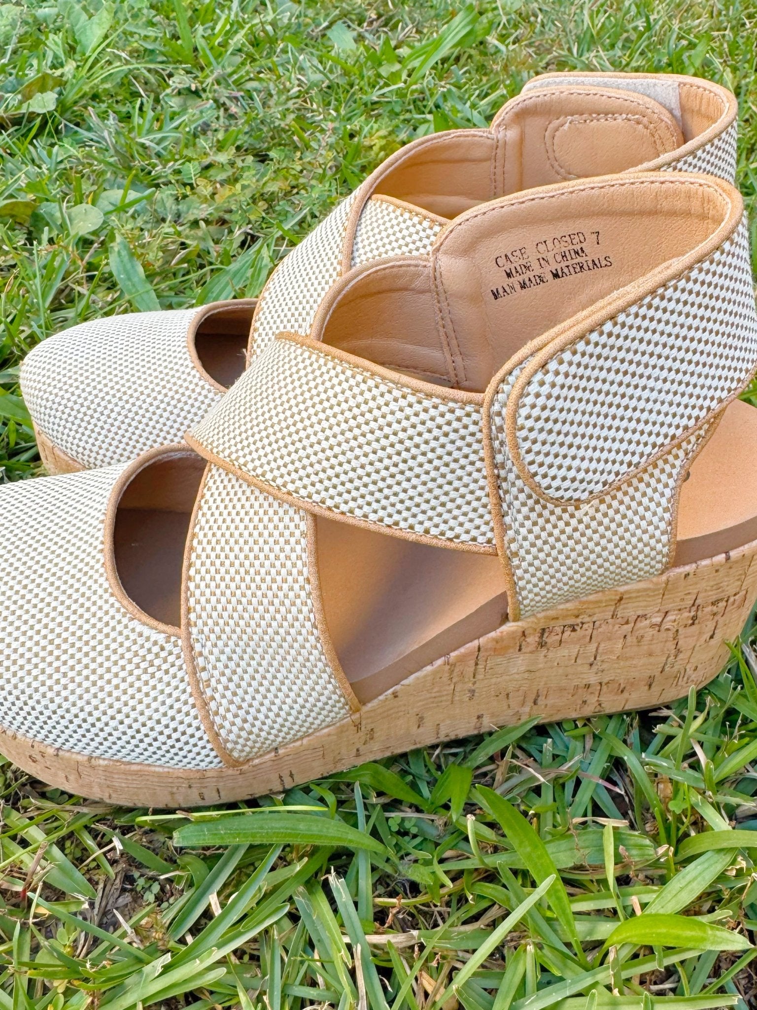 Corky Case Closed Caramel Combo Wedge - Jessi Jayne Boutique