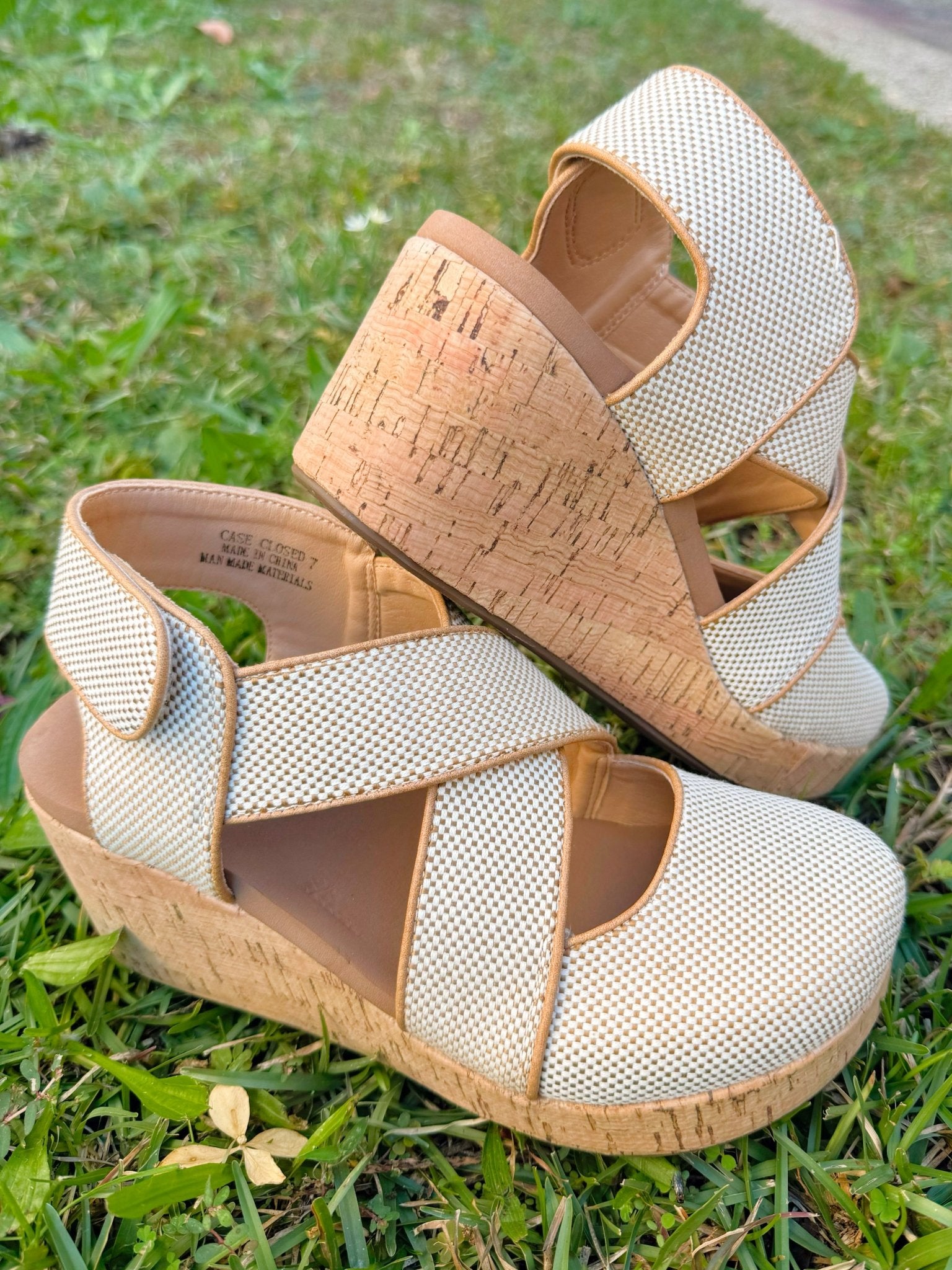 Corky Case Closed Caramel Combo Wedge - Jessi Jayne Boutique