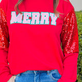 Merry Sequin Sleeve Sweatshirt - Jessi Jayne Boutique