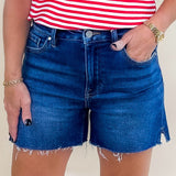 Risen Dark Cut to the Chase Denim Shorts - Jessi Jayne Boutique