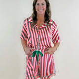Candy Cane Lane Satin Pajama Set - Jessi Jayne Boutique