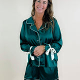 Evergreen Satin Pajama Set - Jessi Jayne Boutique