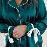 Evergreen Satin Pajama Set - Jessi Jayne Boutique
