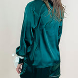 Evergreen Satin Pajama Set - Jessi Jayne Boutique