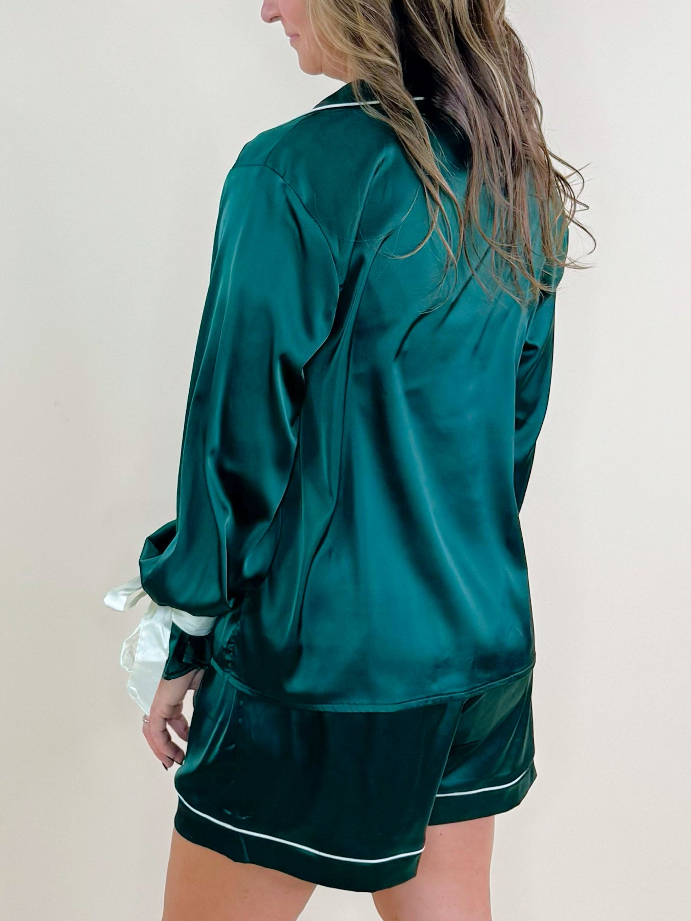 Evergreen Satin Pajama Set - Jessi Jayne Boutique