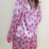 Peppermint Bow Satin Pajama Set - Jessi Jayne Boutique