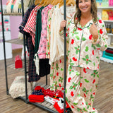 Holly Jolly Satin Pajama Pants Set - Jessi Jayne Boutique