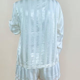 Candy Cane Satin Shorts Pajama Set - Jessi Jayne Boutique