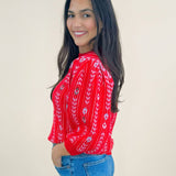 Scarlet Stripe Knit Sweater - Jessi Jayne Boutique