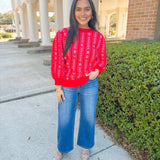 Scarlet Stripe Knit Sweater - Jessi Jayne Boutique