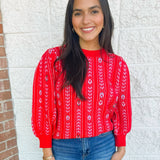 Scarlet Stripe Knit Sweater - Jessi Jayne Boutique