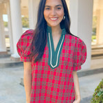 Red Highland Charm Plaid Blouse - Jessi Jayne Boutique