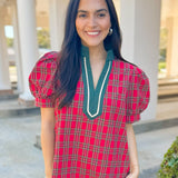 Red Highland Charm Plaid Blouse - Jessi Jayne Boutique