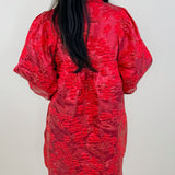 Scarlet Shine Jacquard Dress - Jessi Jayne Boutique
