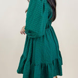 Emerald Ruffle Tiered Dress - Jessi Jayne Boutique