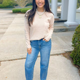 Soft Whisper Oatmeal Waffle Knit Top - Jessi Jayne Boutique