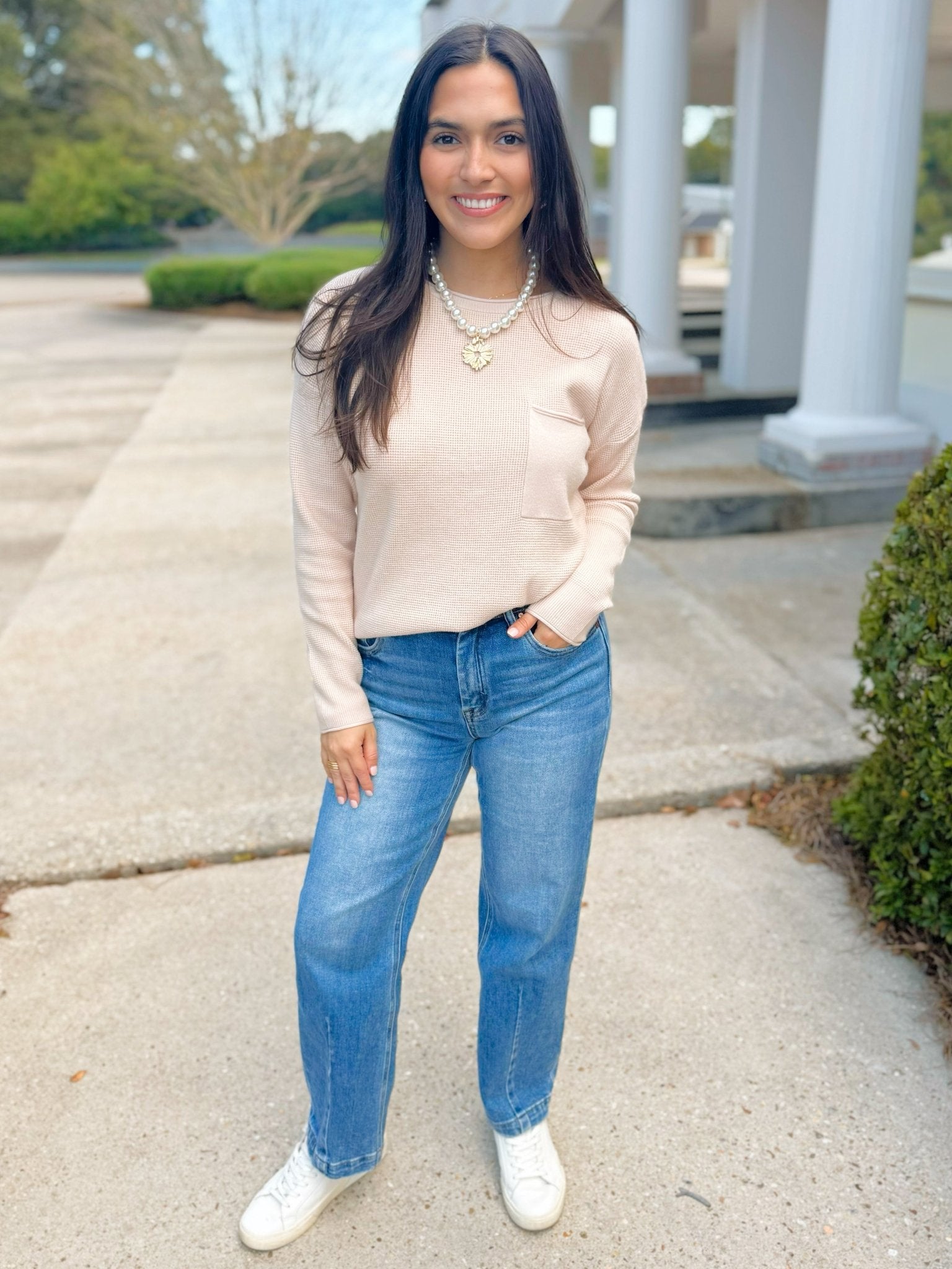 Soft Whisper Oatmeal Waffle Knit Top - Jessi Jayne Boutique