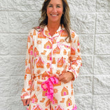 Gingerbread Wonderland Ruffle Shorts Pajama Set - Jessi Jayne Boutique