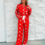 Santa's Signature Bow Ruffle Pajama Set - Jessi Jayne Boutique