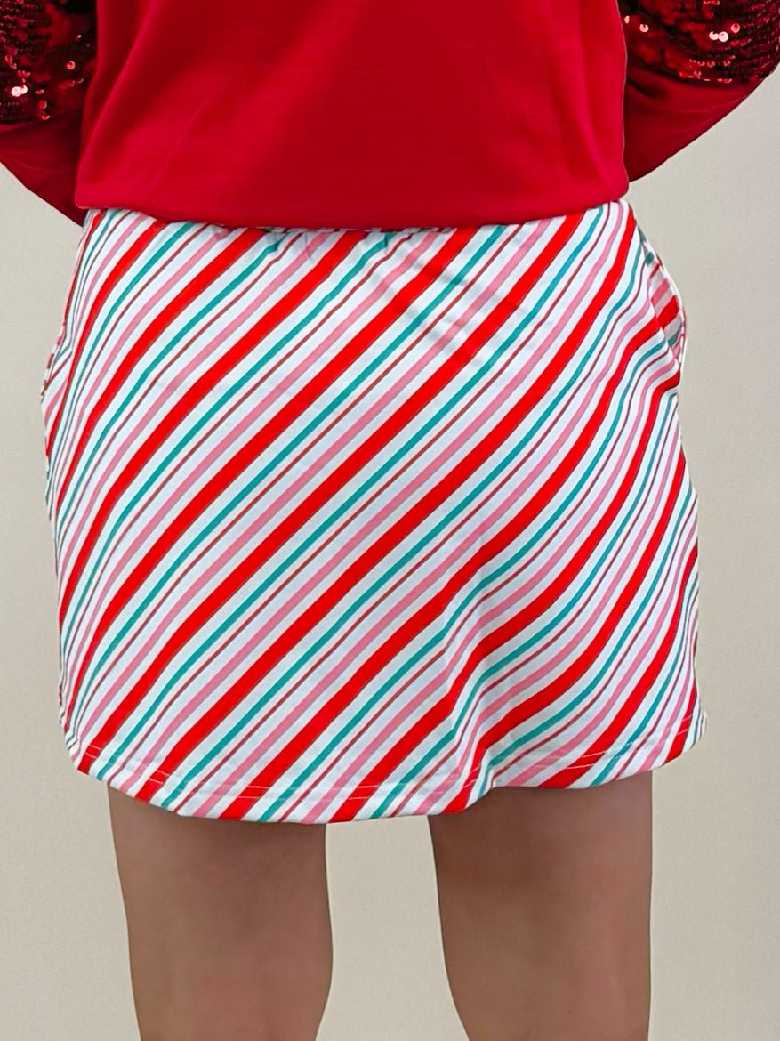 Candy Cane Stripes Skort - Jessi Jayne Boutique