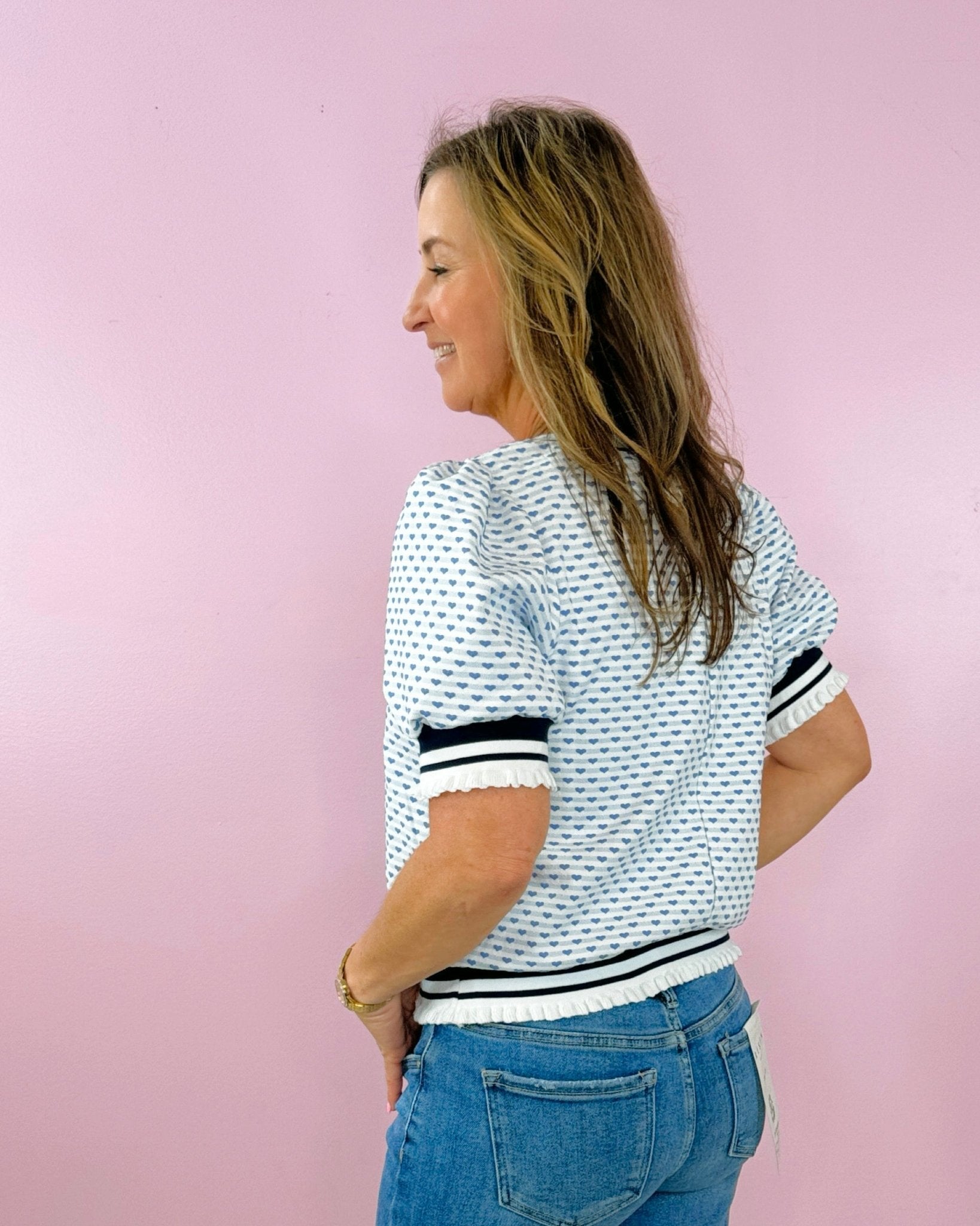 Sweetheart Varsity Knit Top - Jessi Jayne Boutique