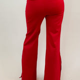 Power Move Red Button Hem Pants - Jessi Jayne Boutique