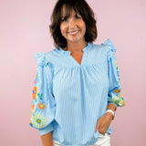Petal Parade Embroidered Blouse - Jessi Jayne Boutique