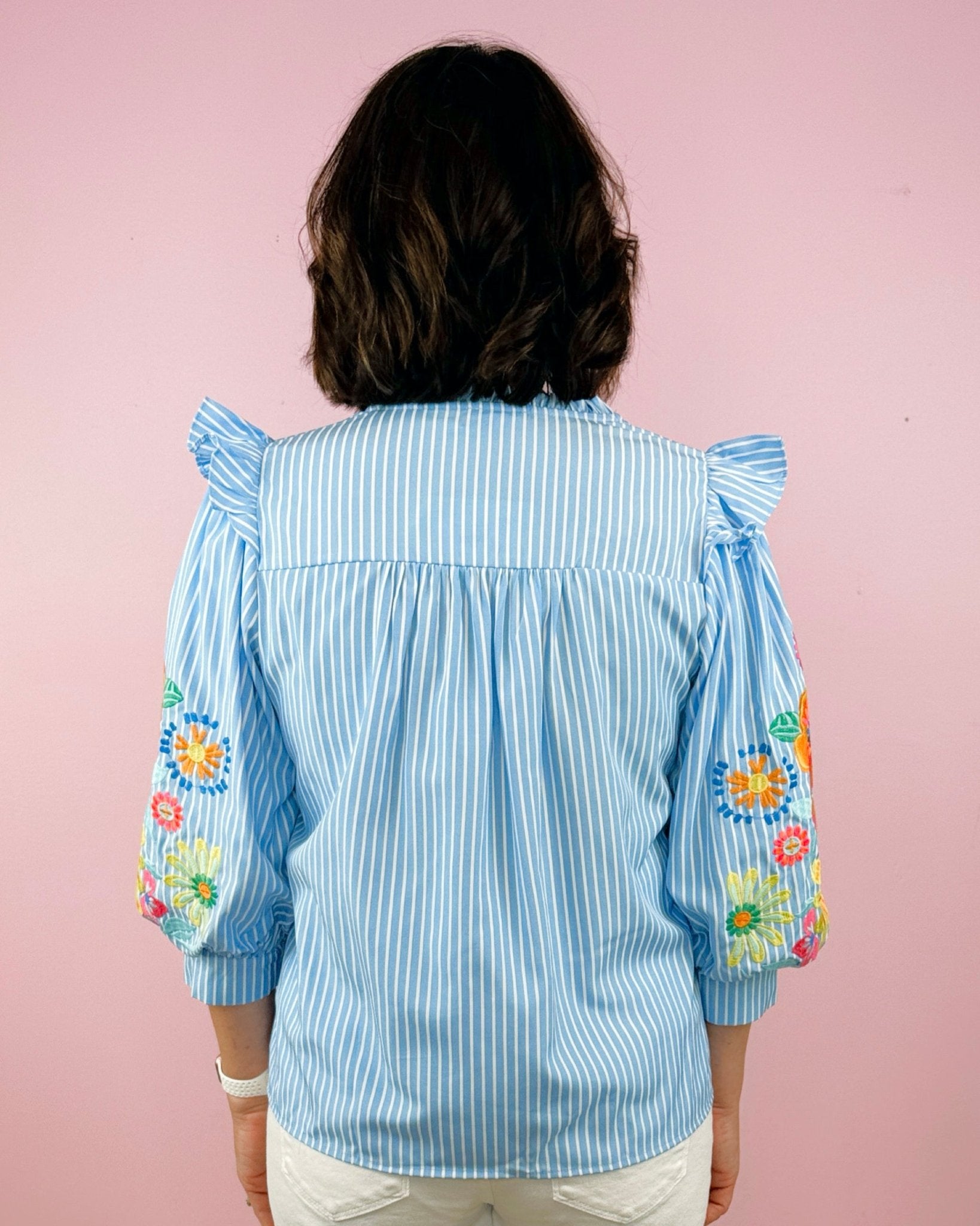 Petal Parade Embroidered Blouse - Jessi Jayne Boutique