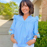 Petal Parade Embroidered Blouse - Jessi Jayne Boutique