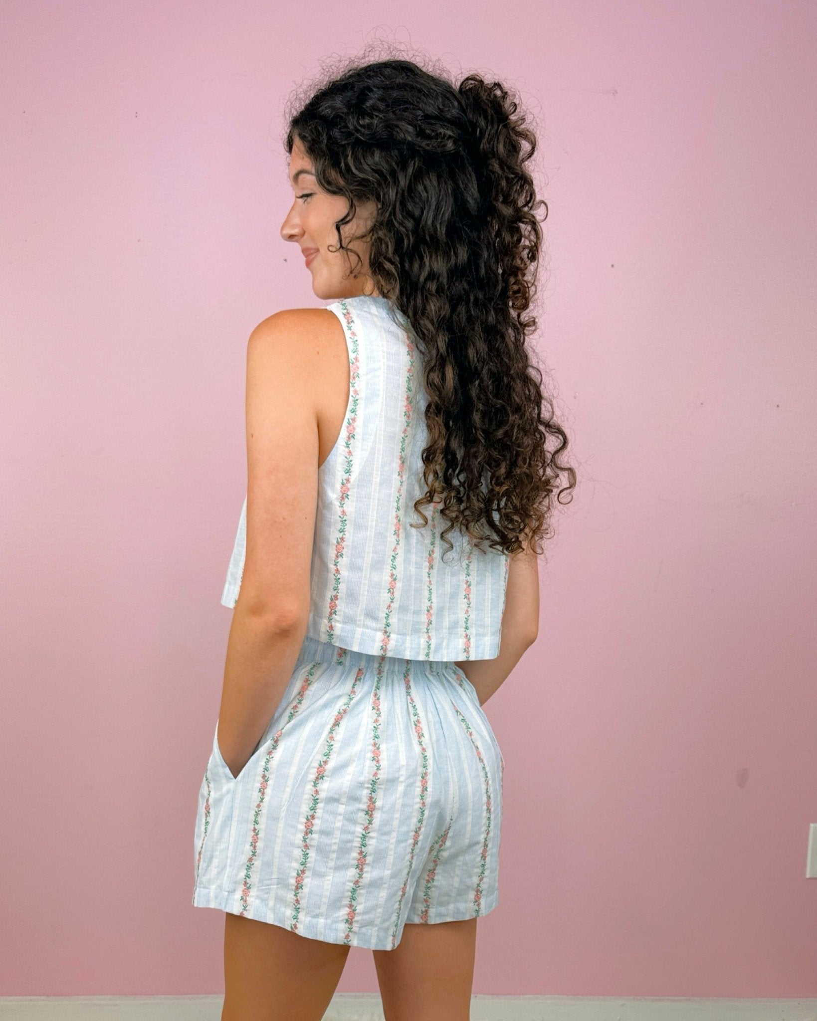 Sweet Pea Floral Striped Set - Jessi Jayne Boutique