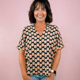 Retro Rose Garden Blouse - Jessi Jayne Boutique