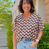 Retro Rose Garden Blouse - Jessi Jayne Boutique