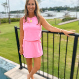 Chill Mode Skort Set - Pink - Jessi Jayne Boutique