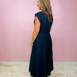 Deep Navy Boardroom to Bubbly Midi Dress - Jessi Jayne Boutique