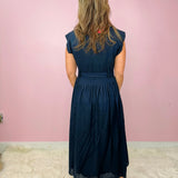 Deep Navy Boardroom to Bubbly Midi Dress - Jessi Jayne Boutique