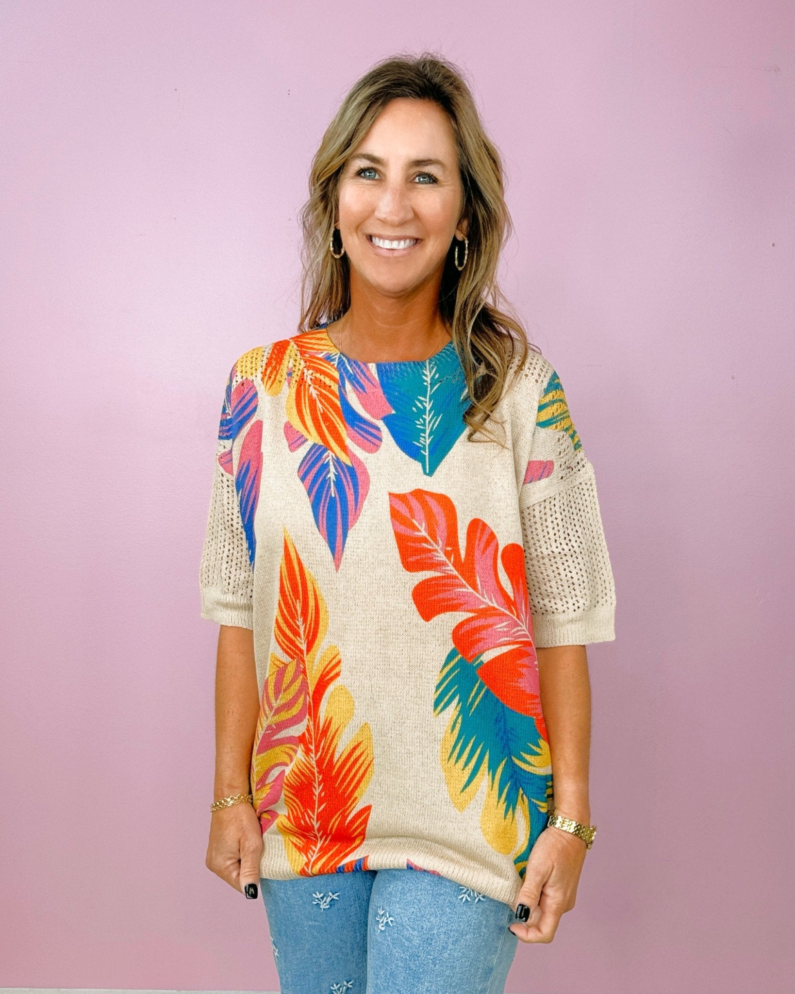 Palm Parade Knit Top - Jessi Jayne Boutique
