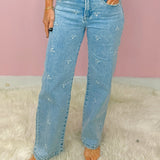 Risen Hot Shot Embroidered Jeans - Jessi Jayne Boutique