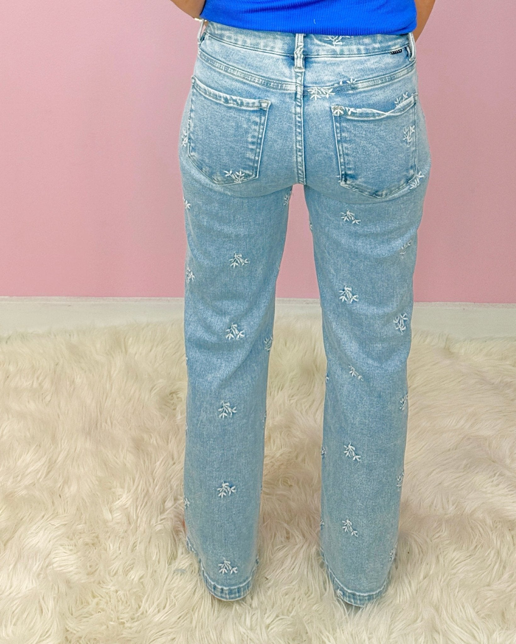 Risen Hot Shot Embroidered Jeans - Jessi Jayne Boutique