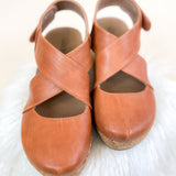 Corky Case Closed Cognac Smooth Wedge - Jessi Jayne Boutique