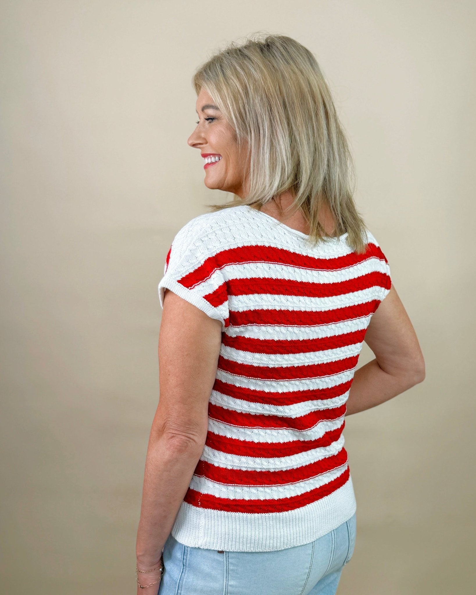 Classic Knit and Stripe Sweater Tank - Jessi Jayne Boutique